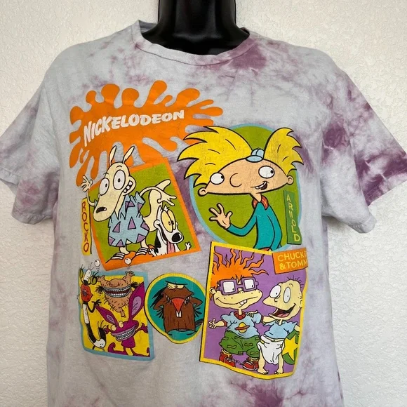 Tie Dye Nickelodeon Vintage Shows Tee Shirt - Picture 4 of 11